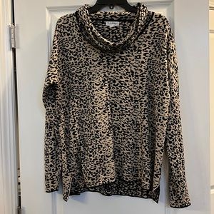 Calvin Klein animal print cowl neck